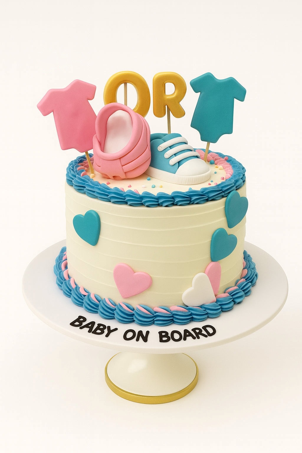 Teddy & Question Mark Gender Reveal Cake