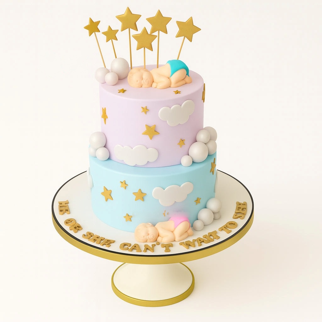 Twinkle Star Baby Shower Cake