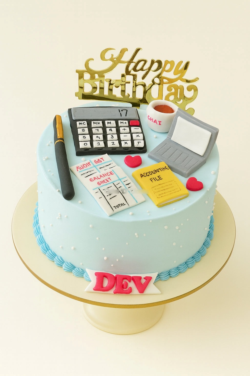 Accountant Theme Birthday Cake