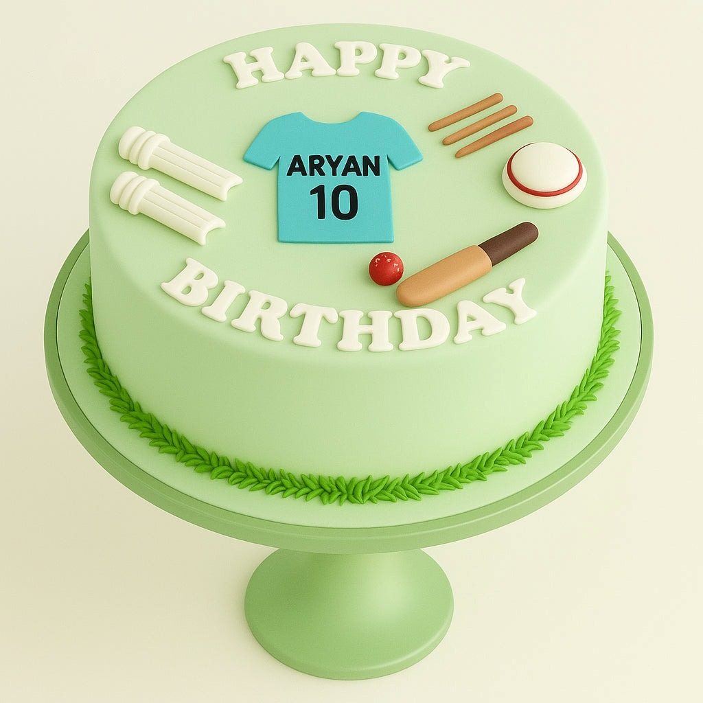 Cricket Jersey Theme Cake