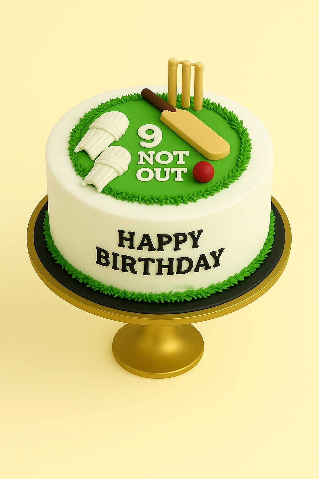 Not Out Cricket Cake