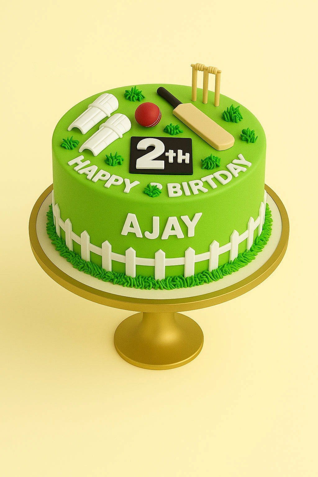 Cricket Field Birthday Cake