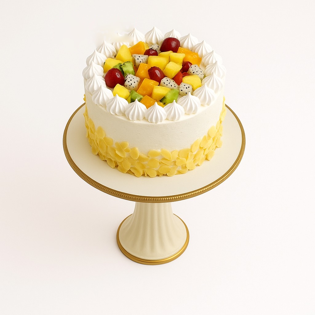 Fresh Fruit Almond Cake