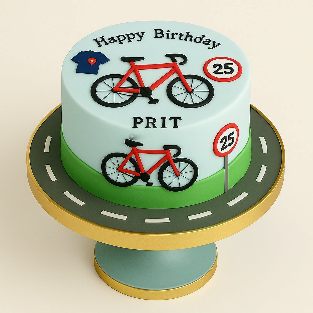 Cycle Theme Birthday Cake