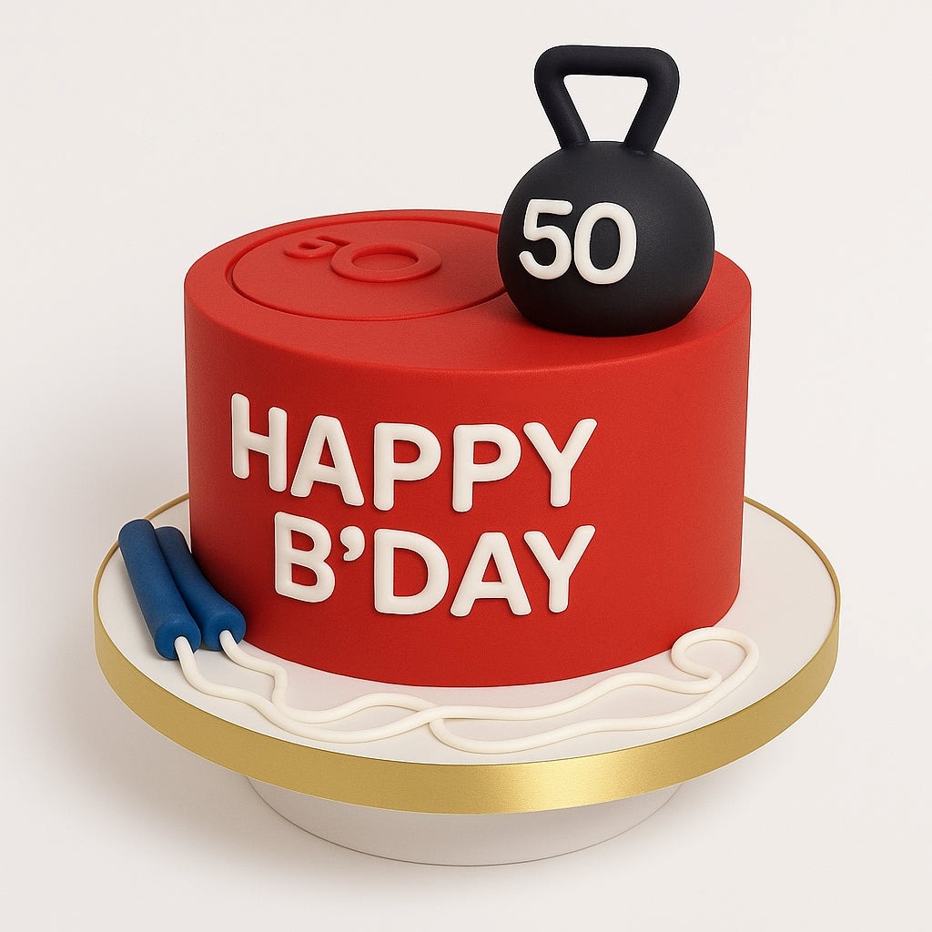 Red Kettlebell Gym Cake