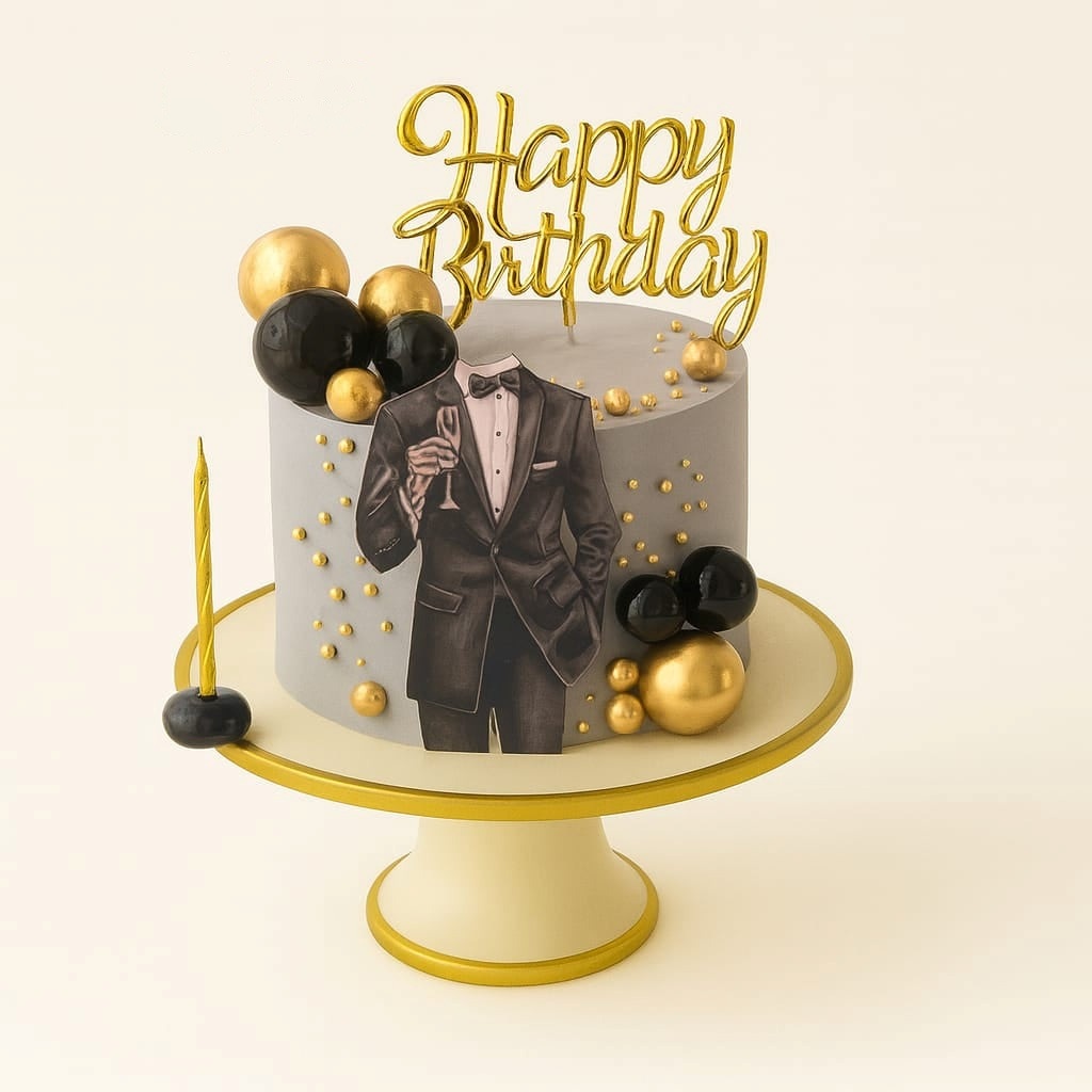 Dapper Gentleman Birthday Cake