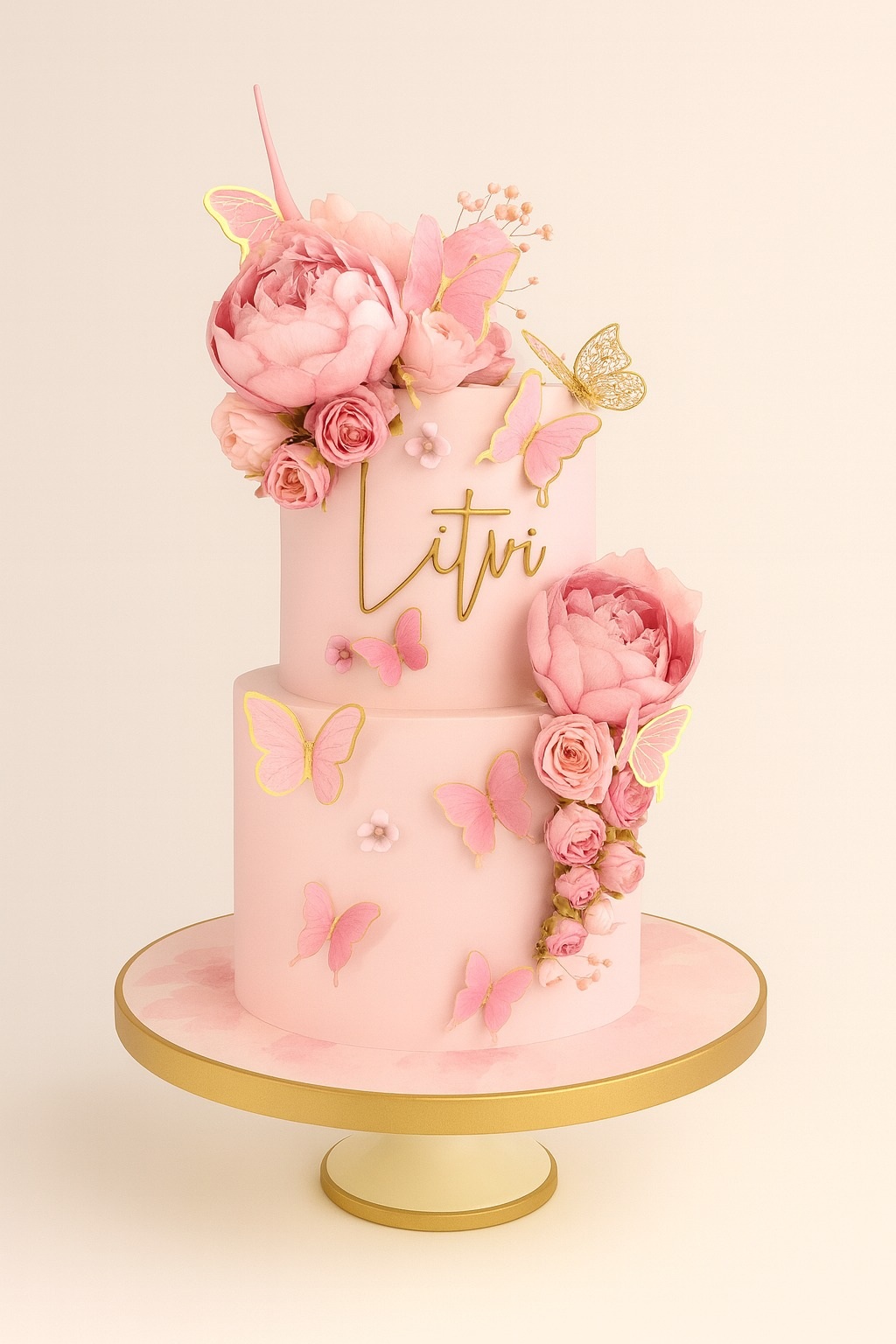 Pink Bloom Butterfly Cake