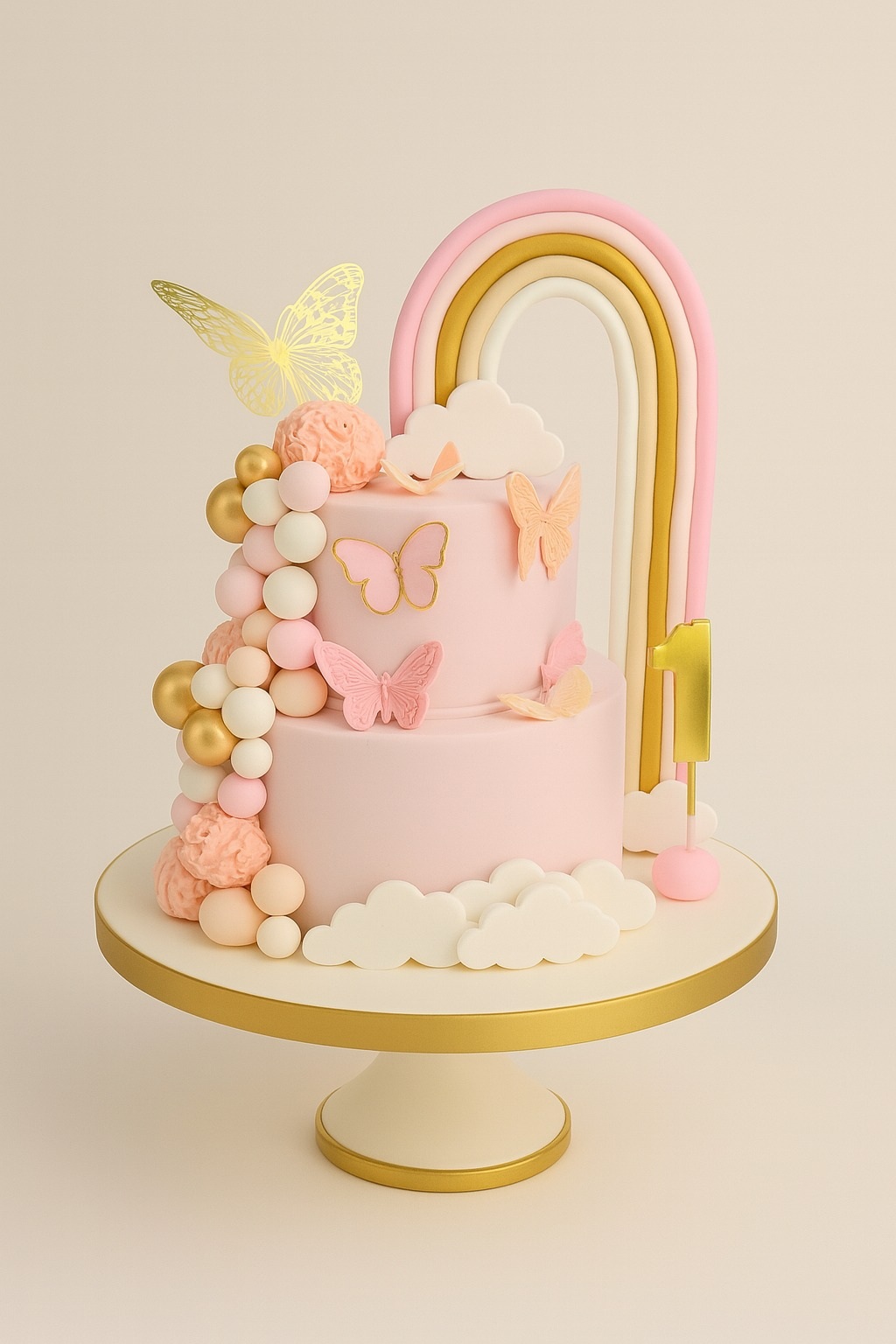 Rainbow Butterfly Birthday Cake