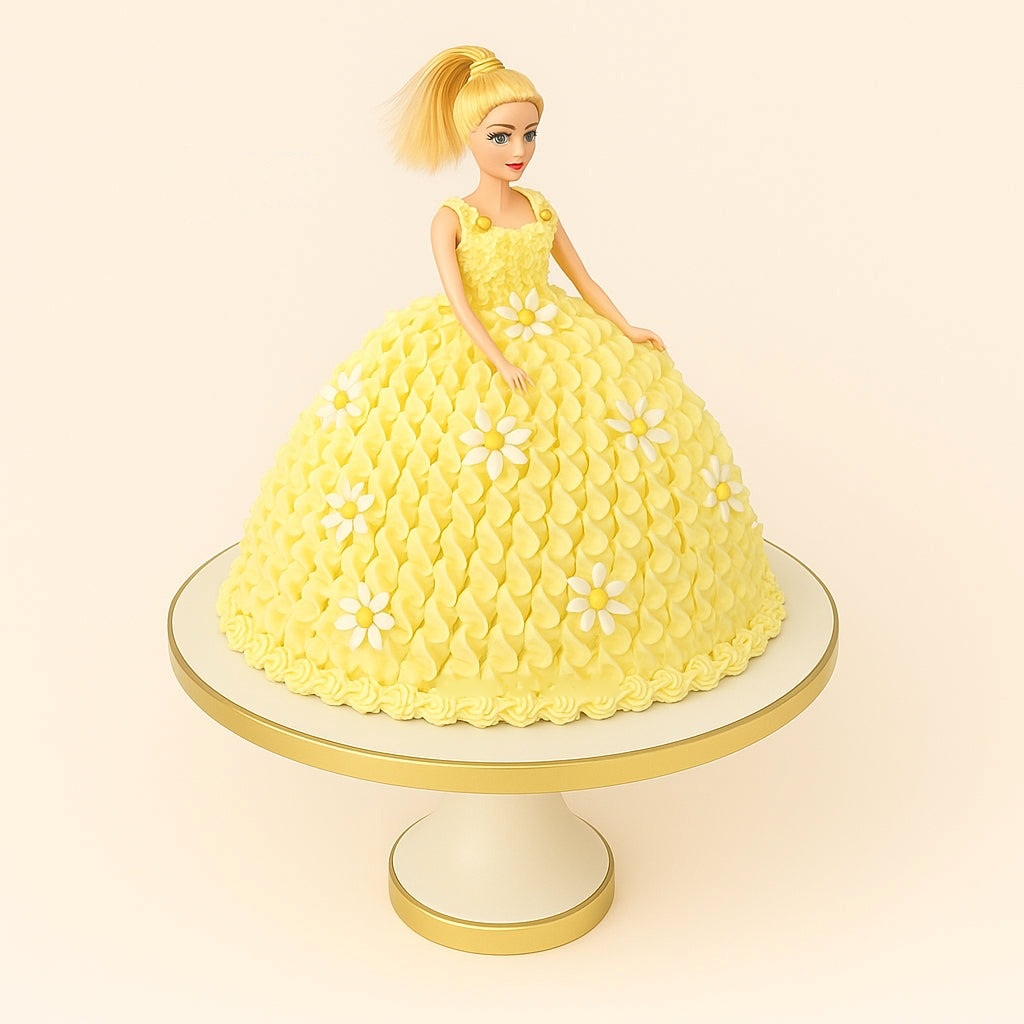 Sunny Yellow Doll Cake