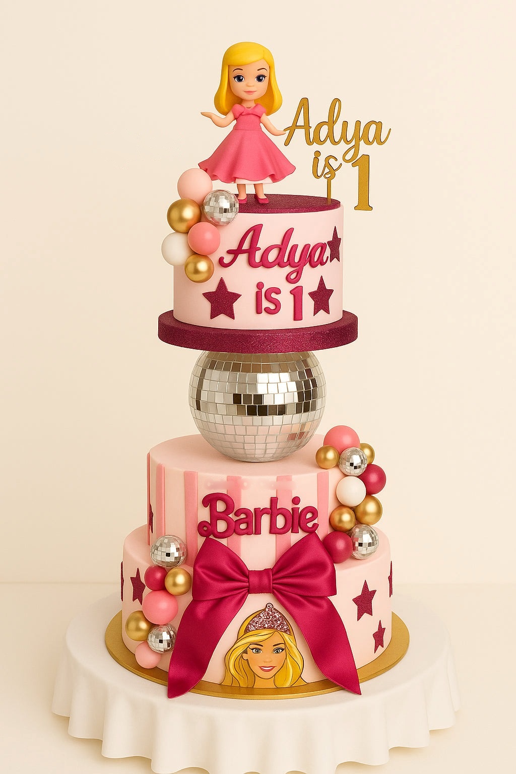 Barbie Theme Revolving Birthday Cake