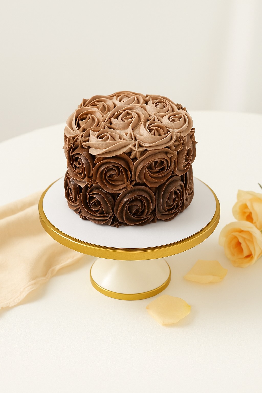 Chocolate Rose Swirl Cake