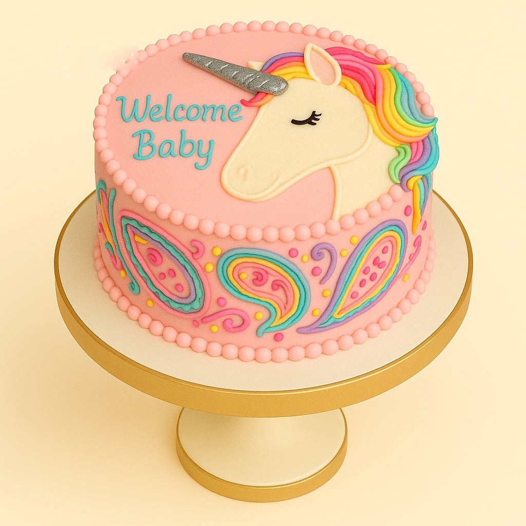 Welcome Baby Unicorn Cake