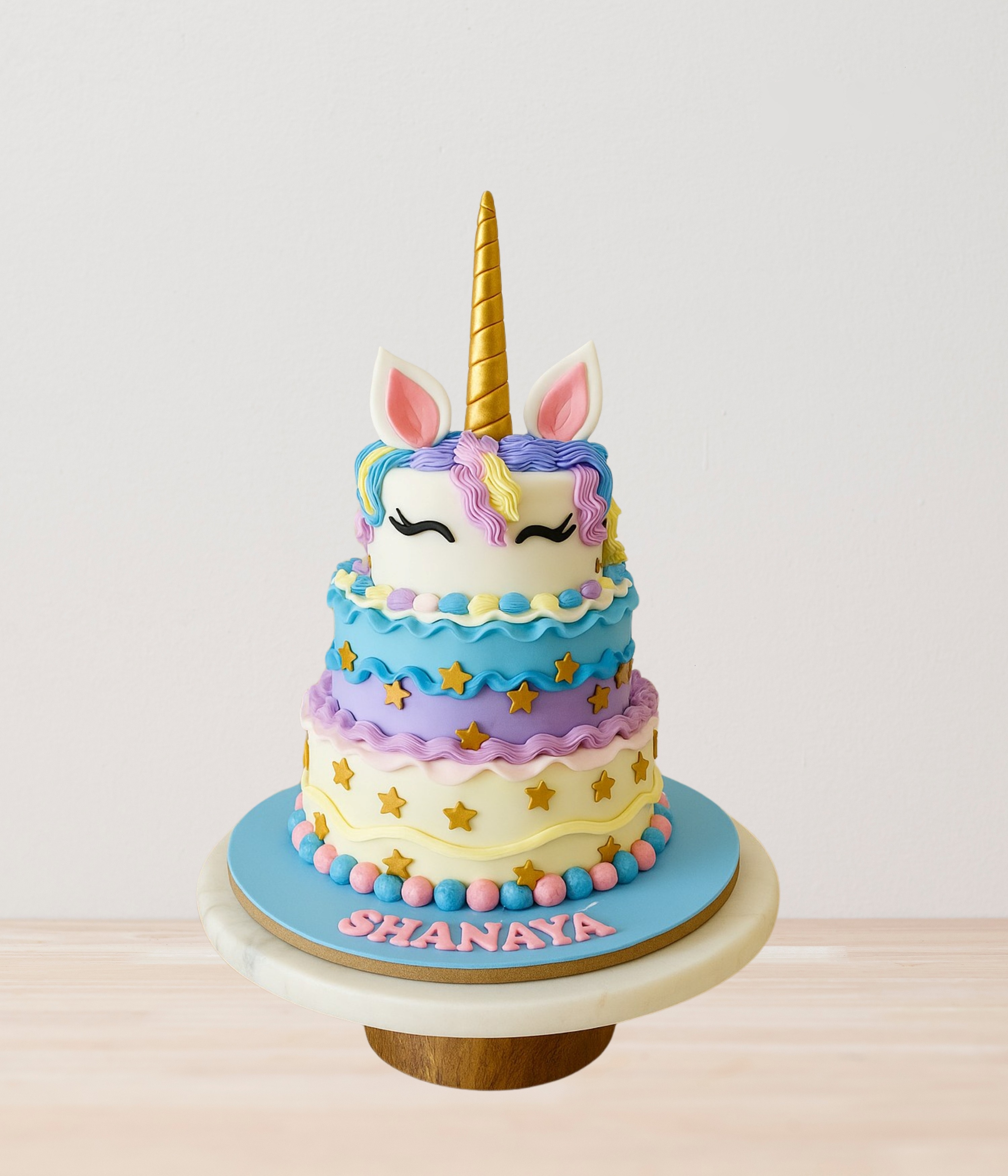3 Tier Unicorn Theme Cake