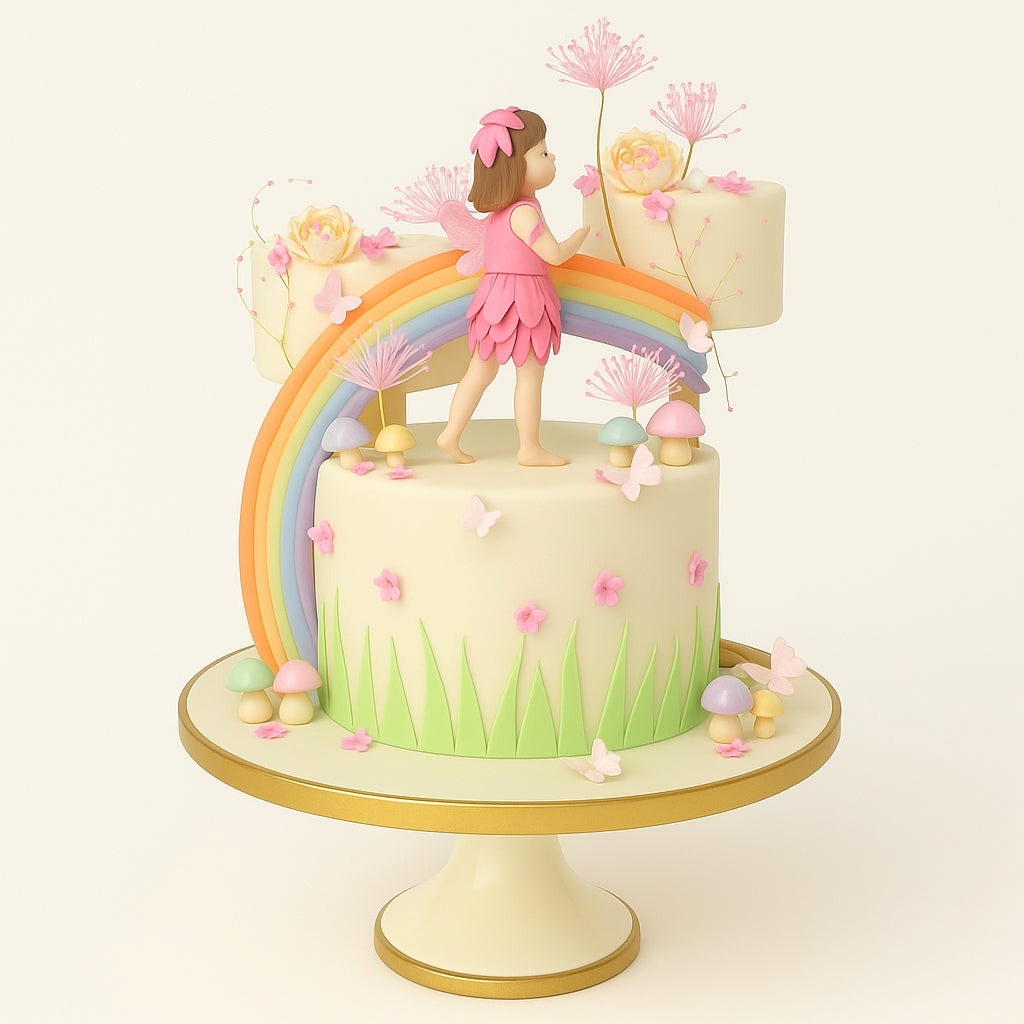 Rainbow Fairy Garden Cake