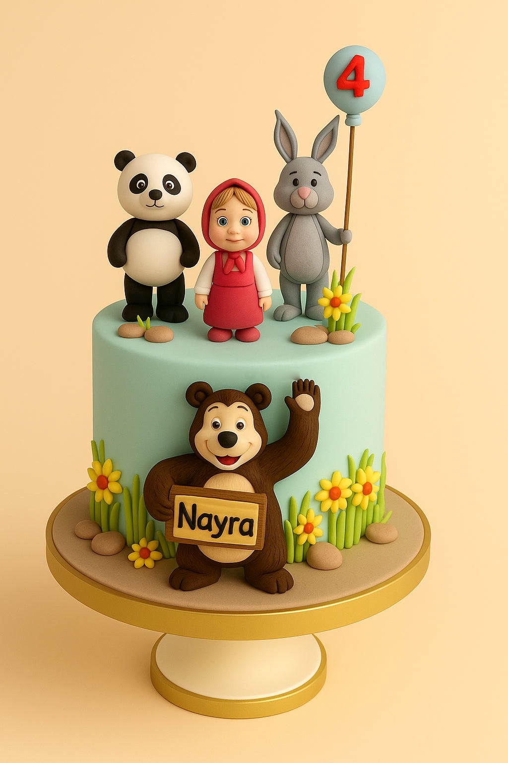 Masha’s Animal Friends Cake
