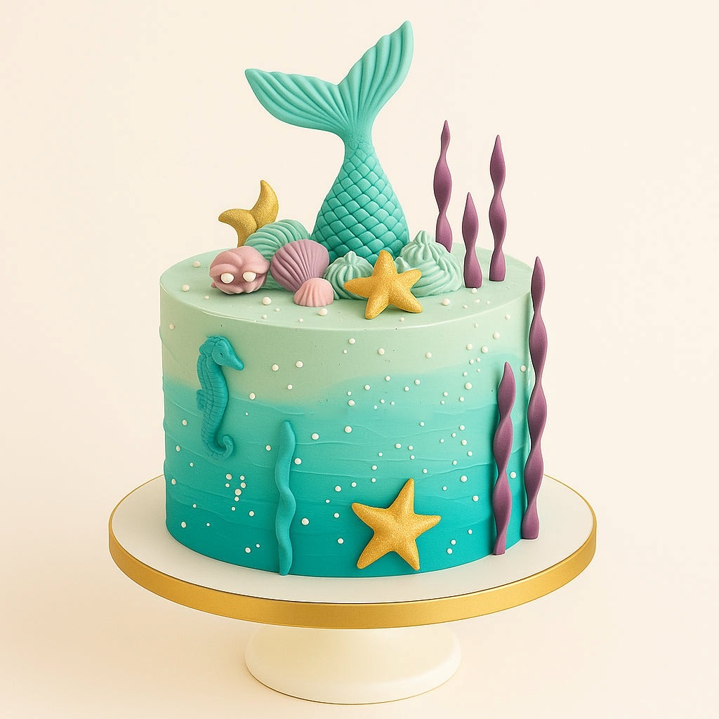 Aqua Sea Mermaid Cake