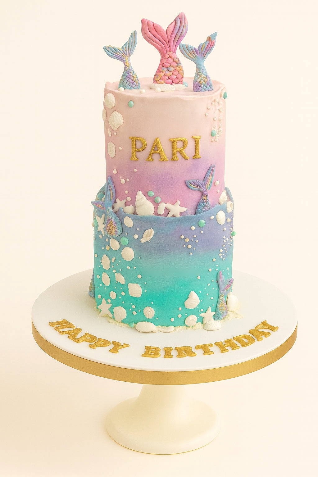 Pastel Ombre Mermaid Cake