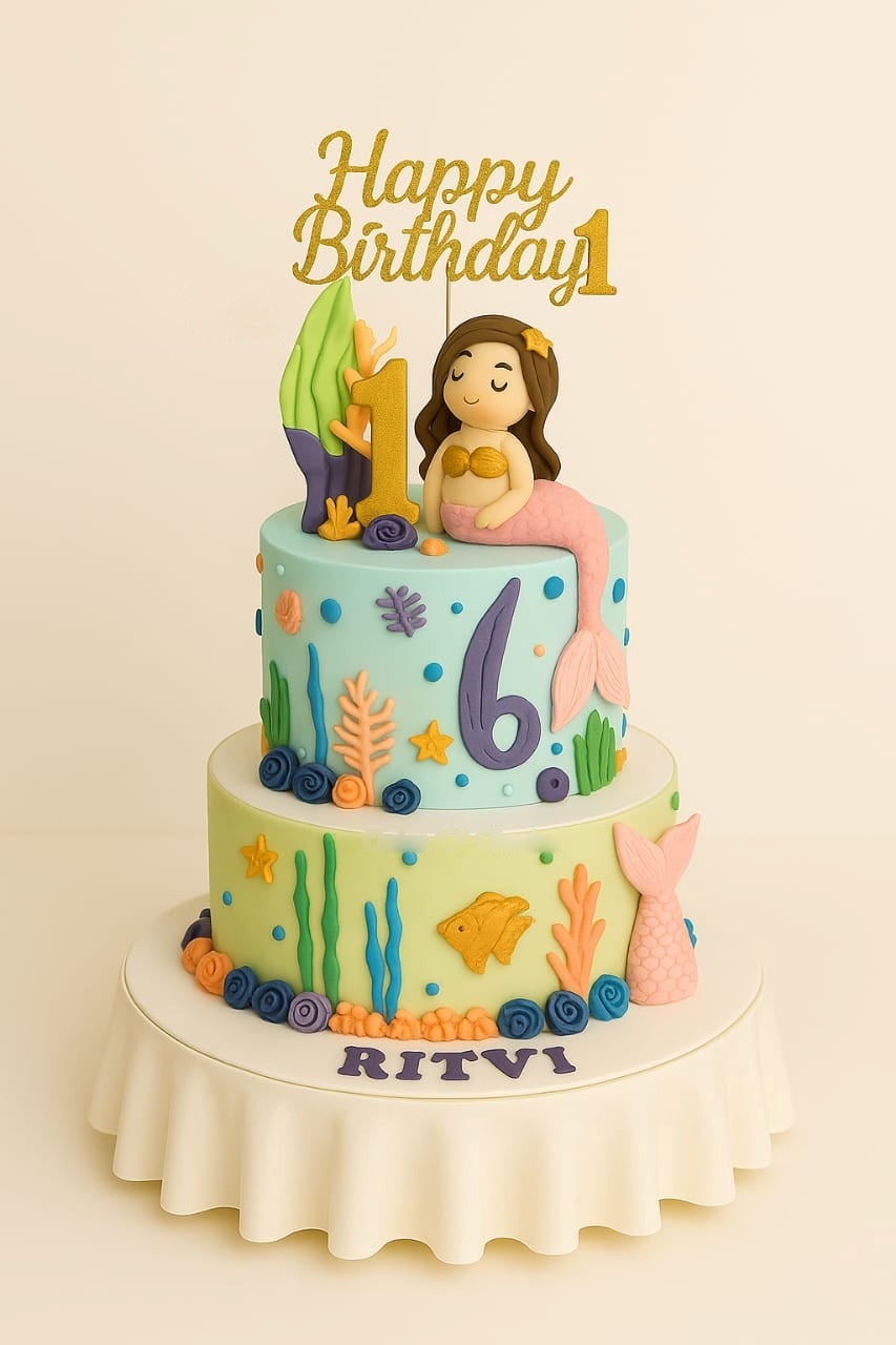 Mermaid Theme Birthday Cake