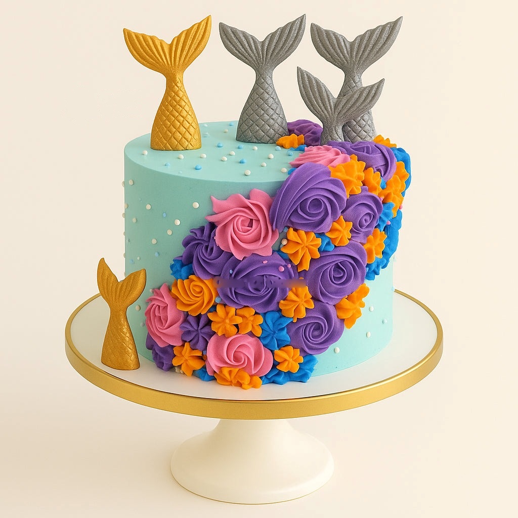 Floral Mermaid Tail Cake