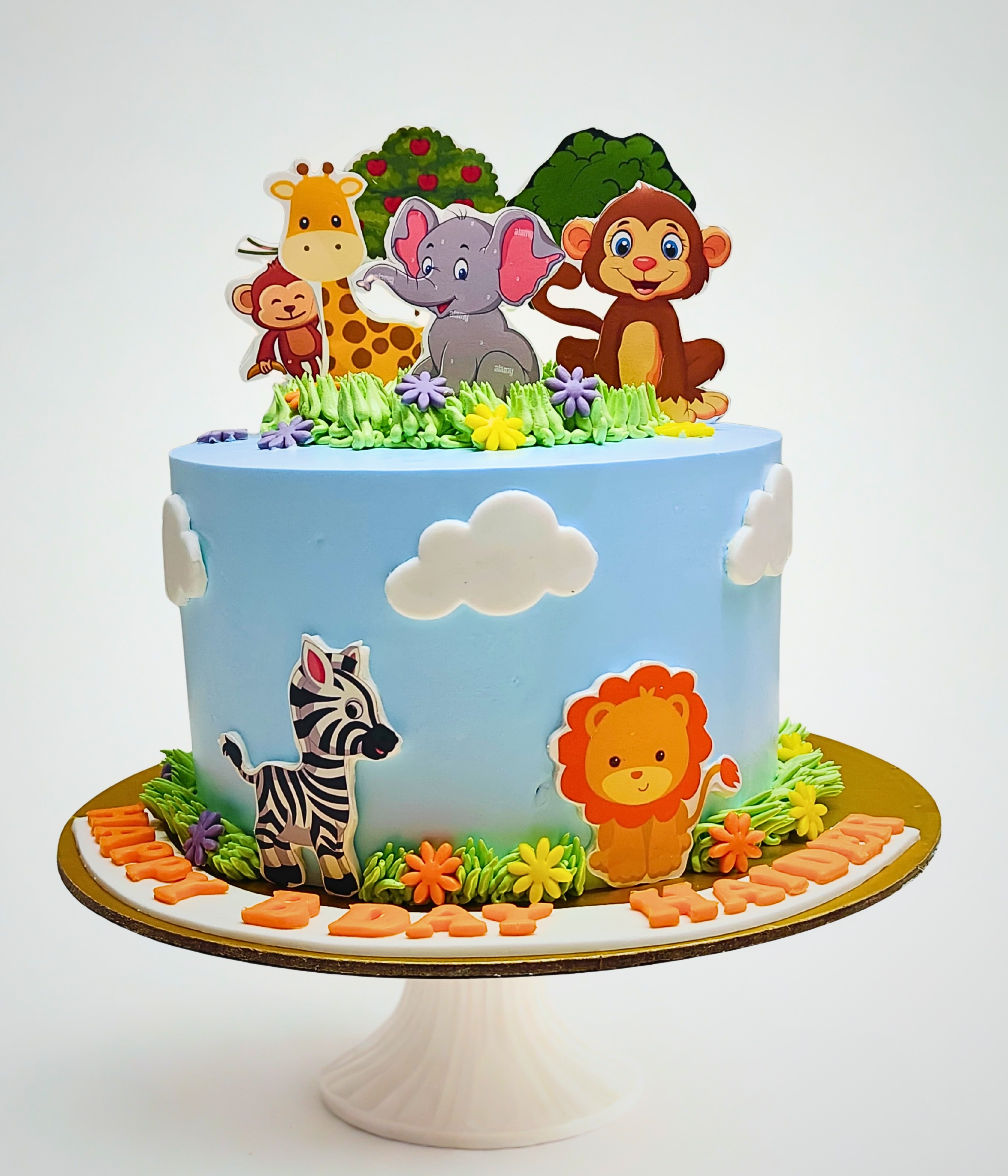 Cute Jungle Animal Cake