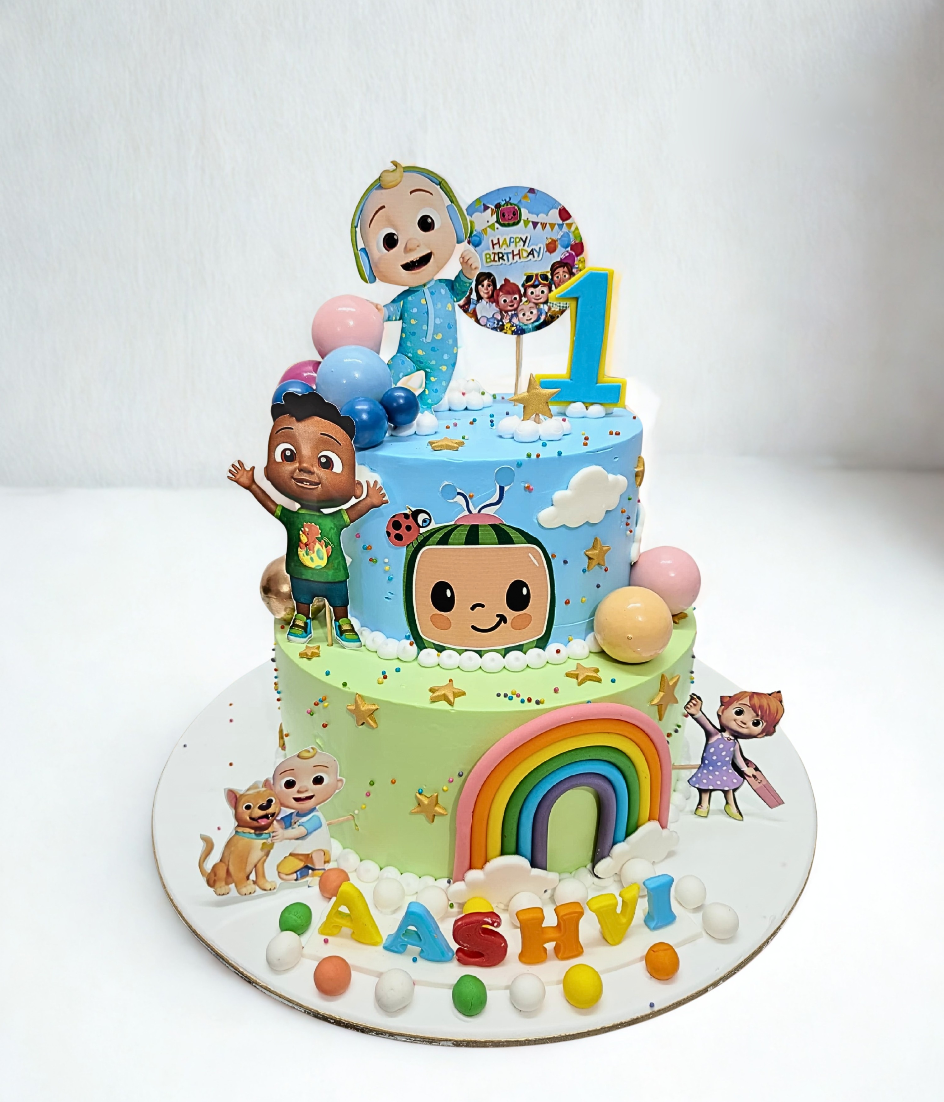 Cocomelon Family Theme Cake