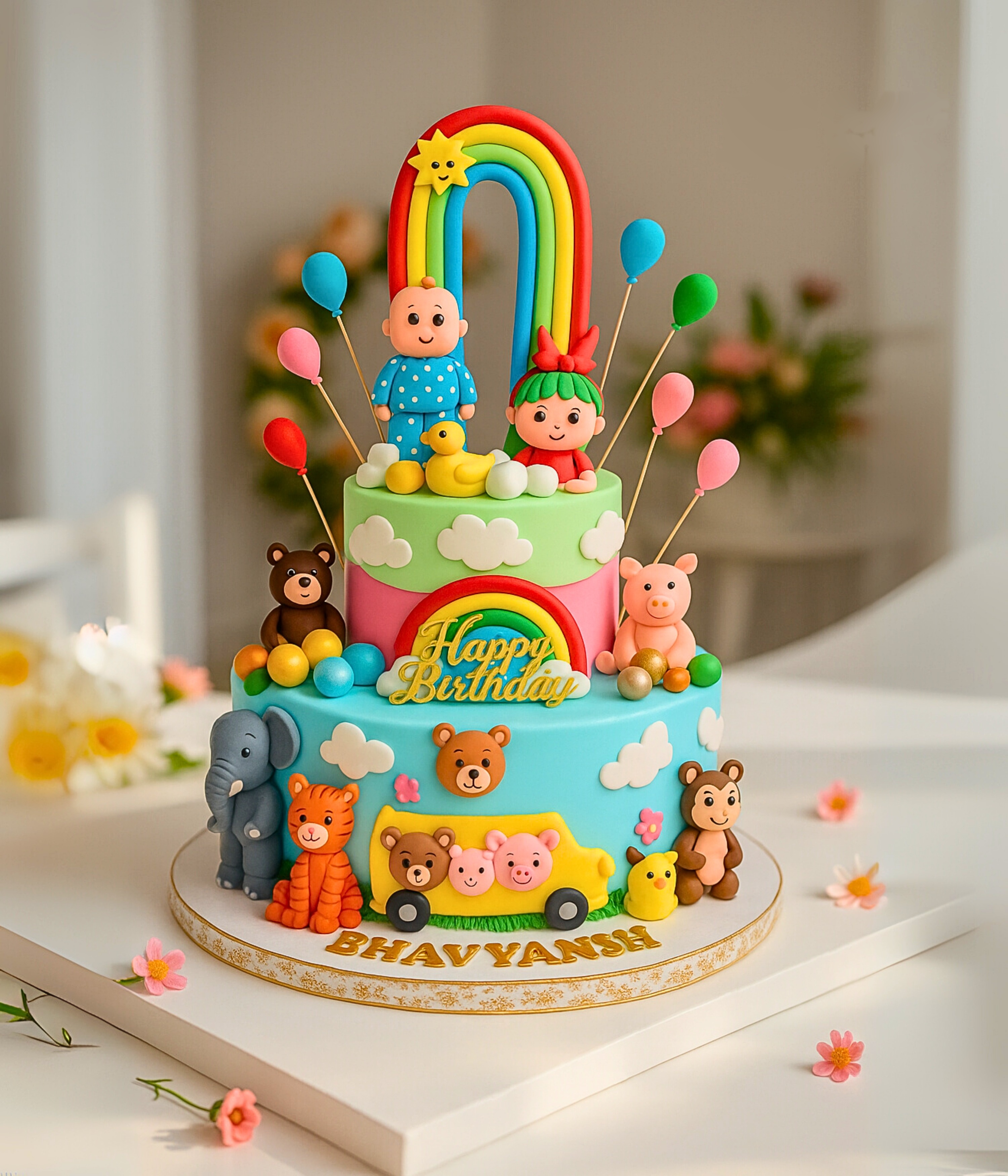 Cocomelon Jungle Friends Cake