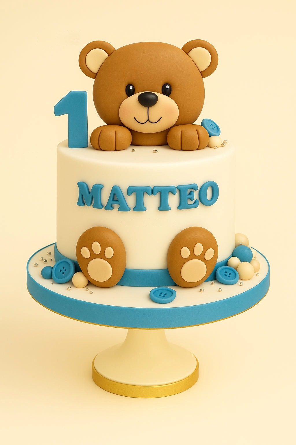 Teddy Bear 1st Birthday Cake