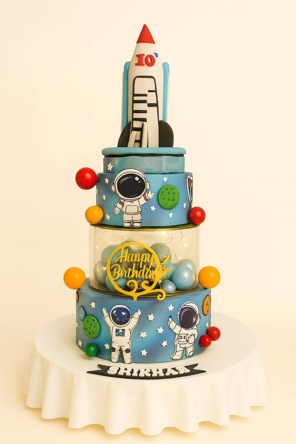 Rocket Space Theme Birthday Cake