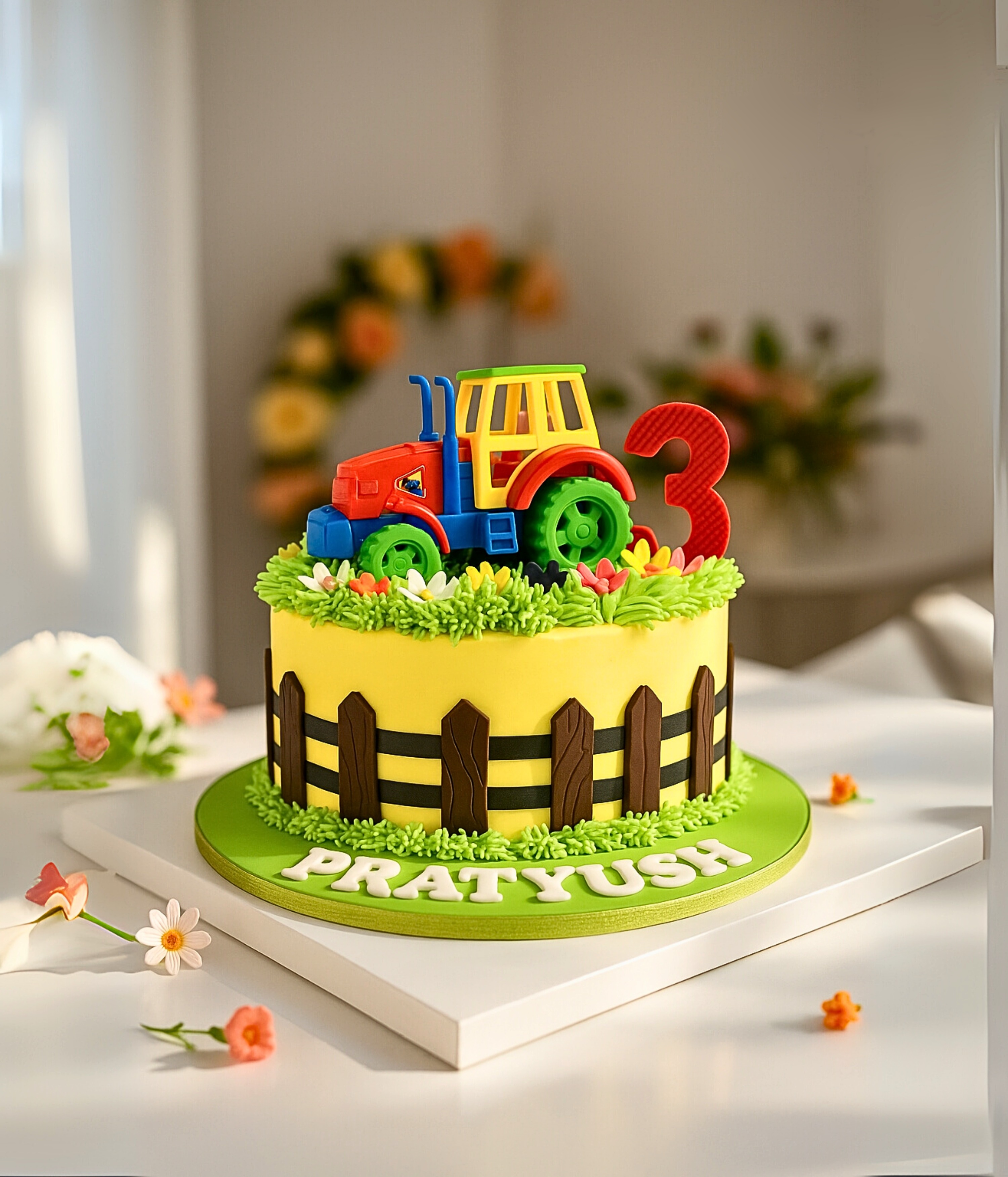 Tractor Theme Cake