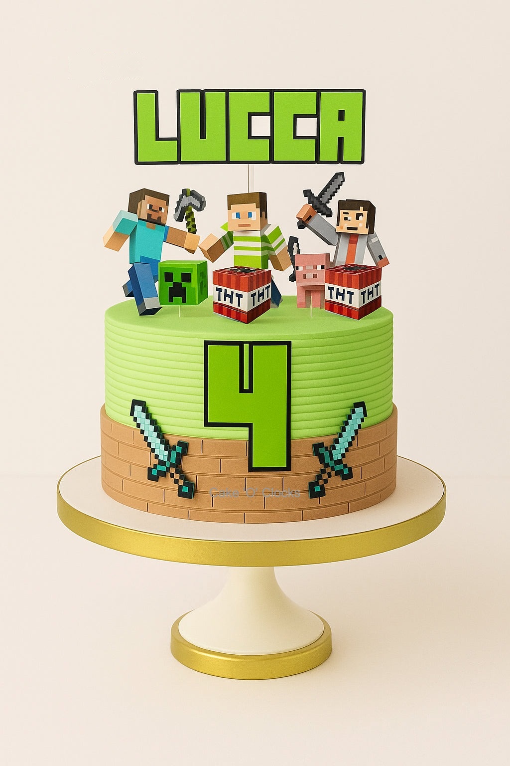 Minecraft Number Cake
