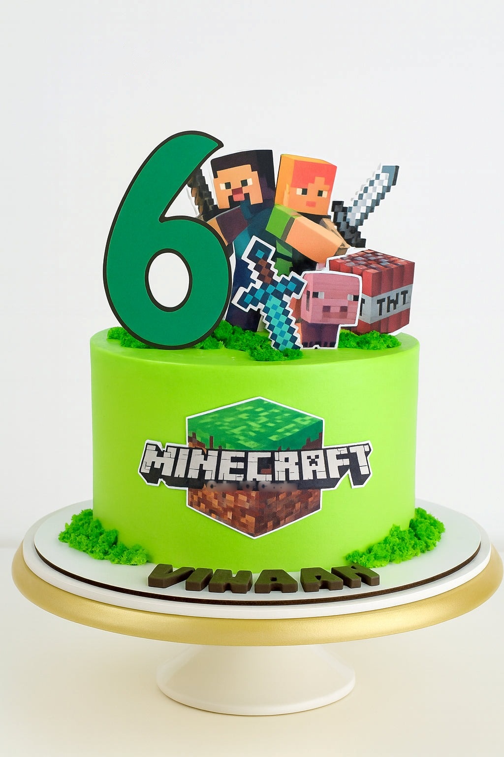 Minecraft Logo & Sword Cake
