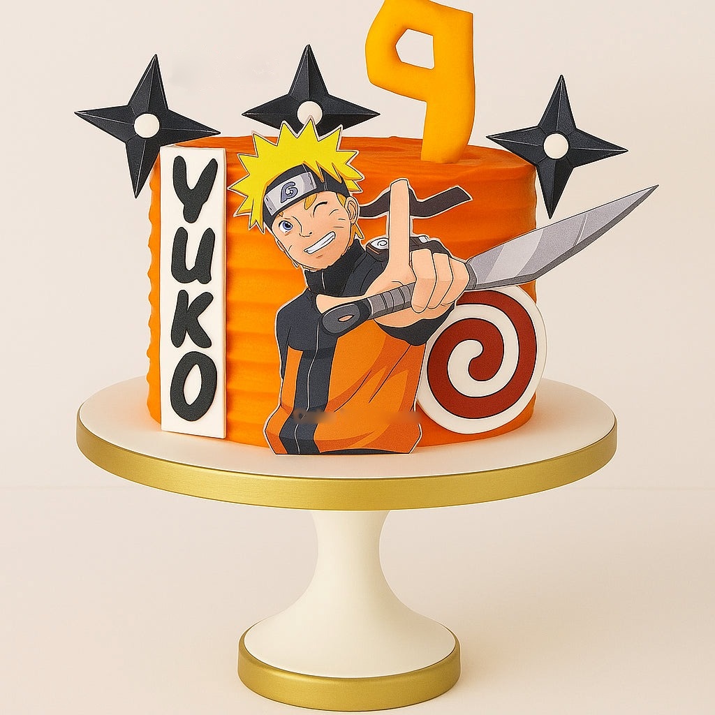 Naruto Ninja Birthday Cake with Shuriken