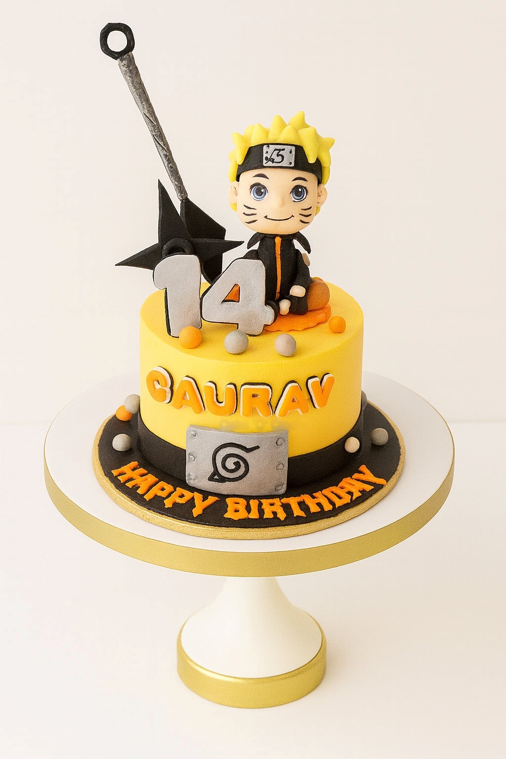 Naruto Birthday Cake with Figurine Topper