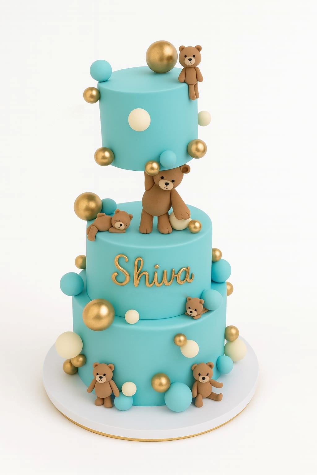 Multi-Tier Teddy Bear Anti-Gravity Cake
