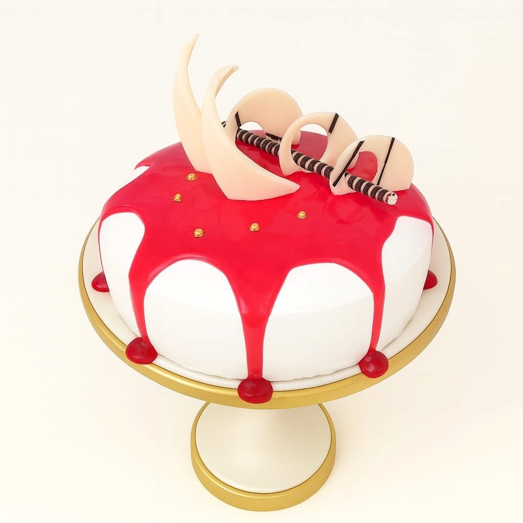 Strawberry Glaze Celebration Cake