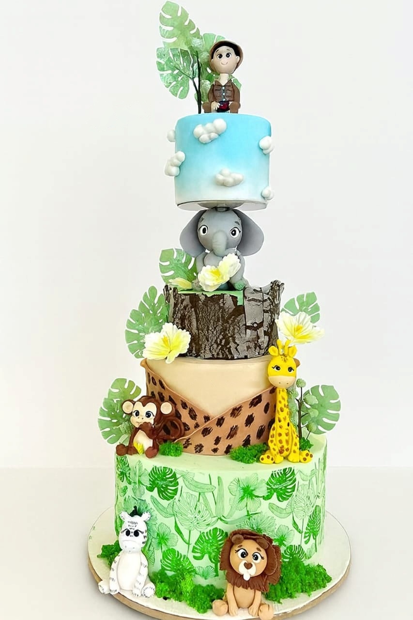 Luxury Jungle Safari Anti-Gravity Cake