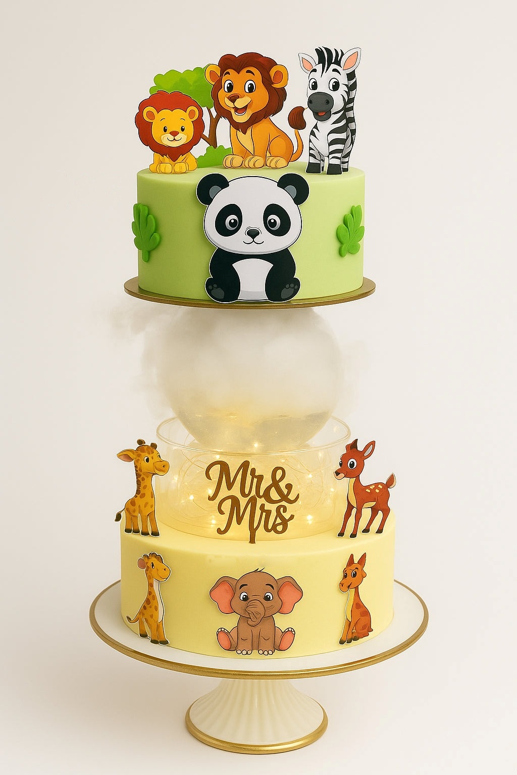 Jungle Safari Foggy Theme Cake