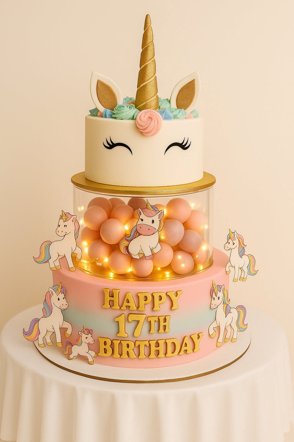 Unicorn Pastel Birthday Cake