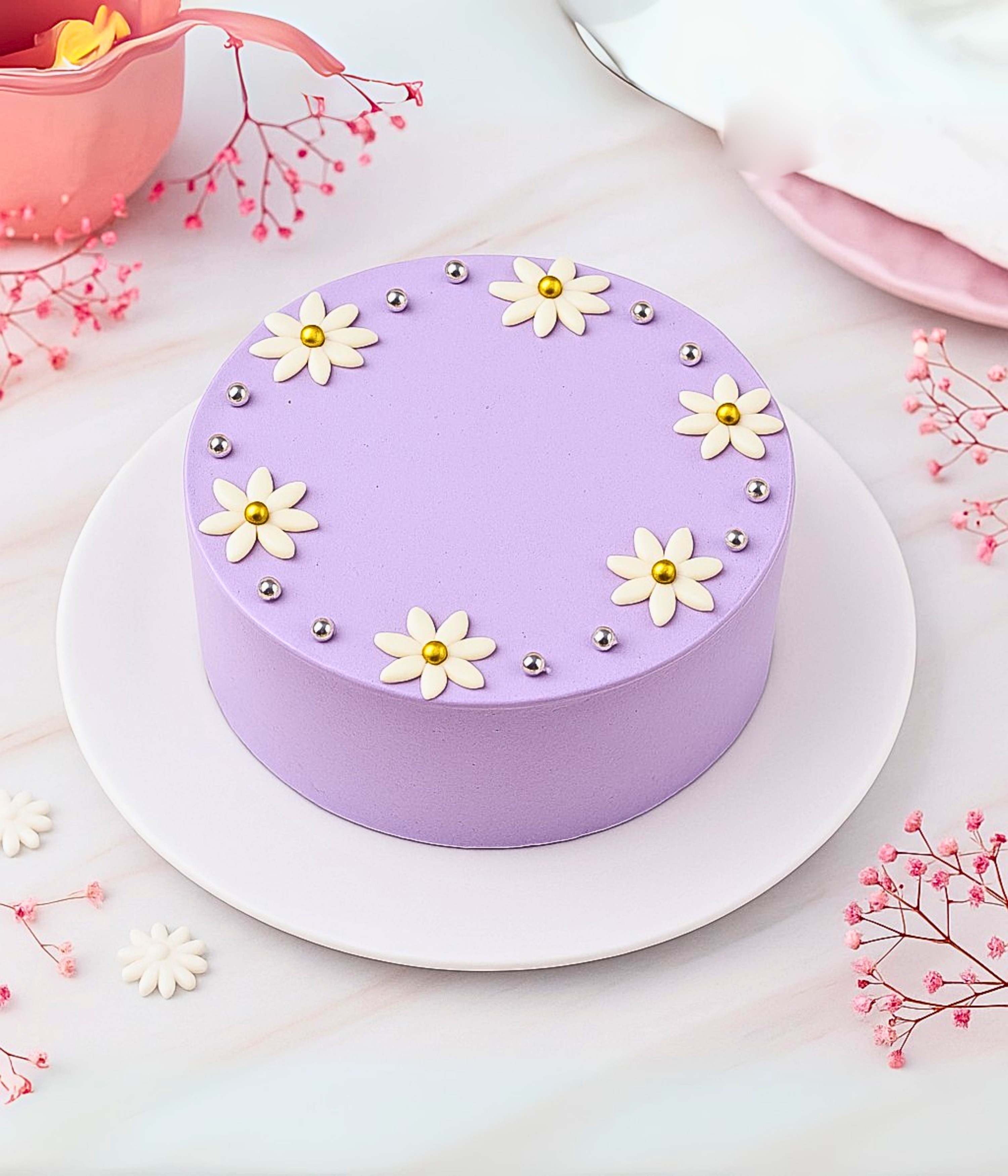 Soft Lavender Bento Mini Cake