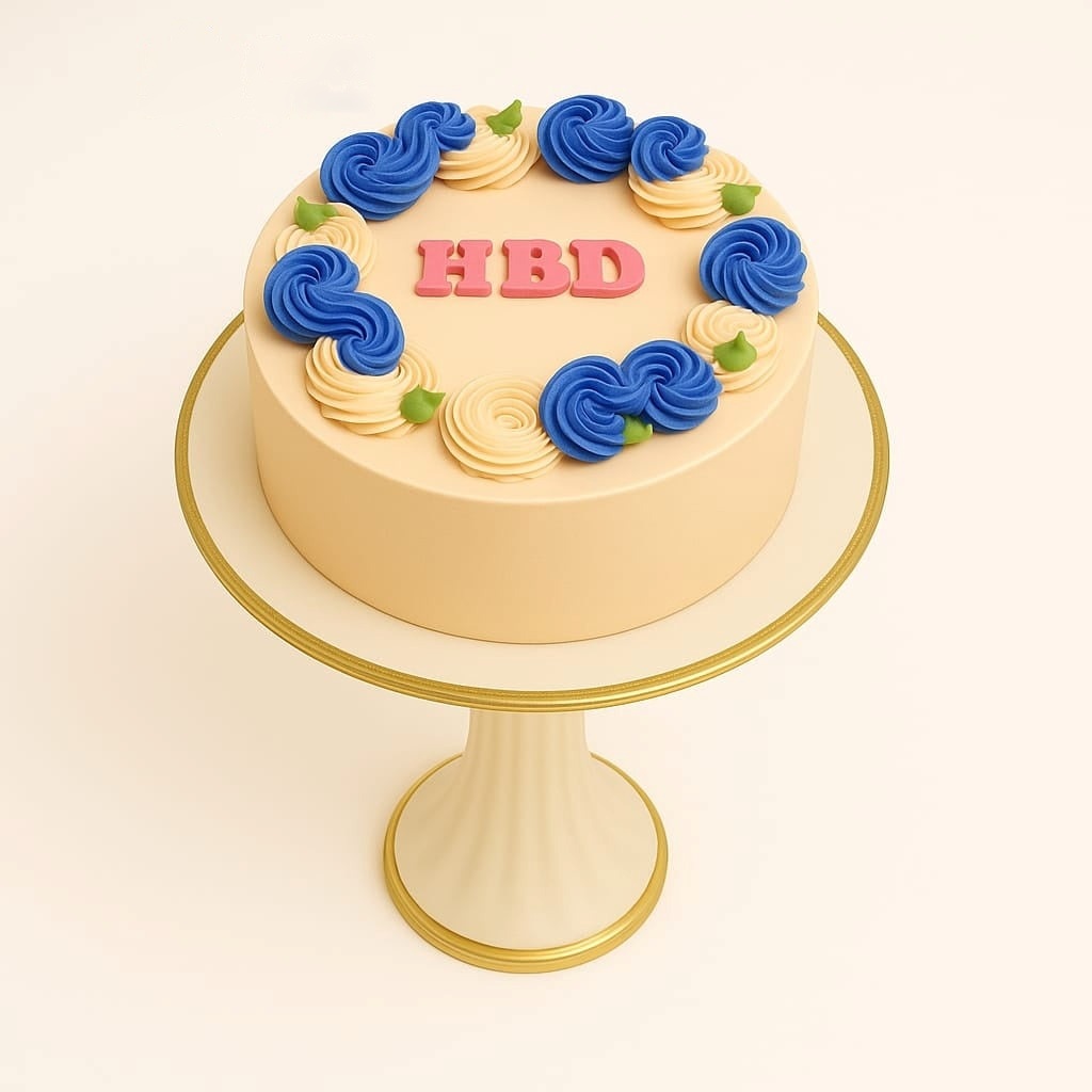 HBD Floral Swirl Bento Mini Cake