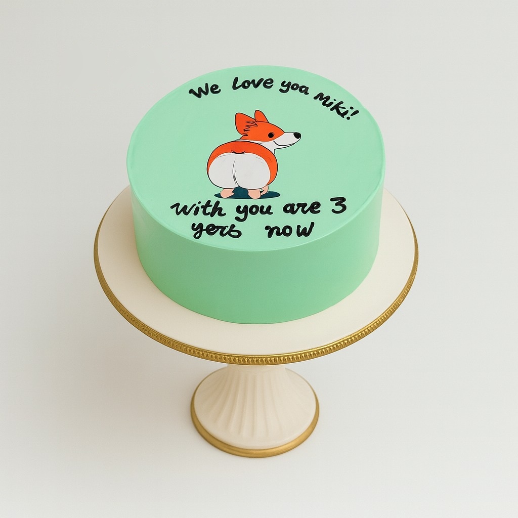 Dog Lovers (Corgi Theme) Bento Mini Cake