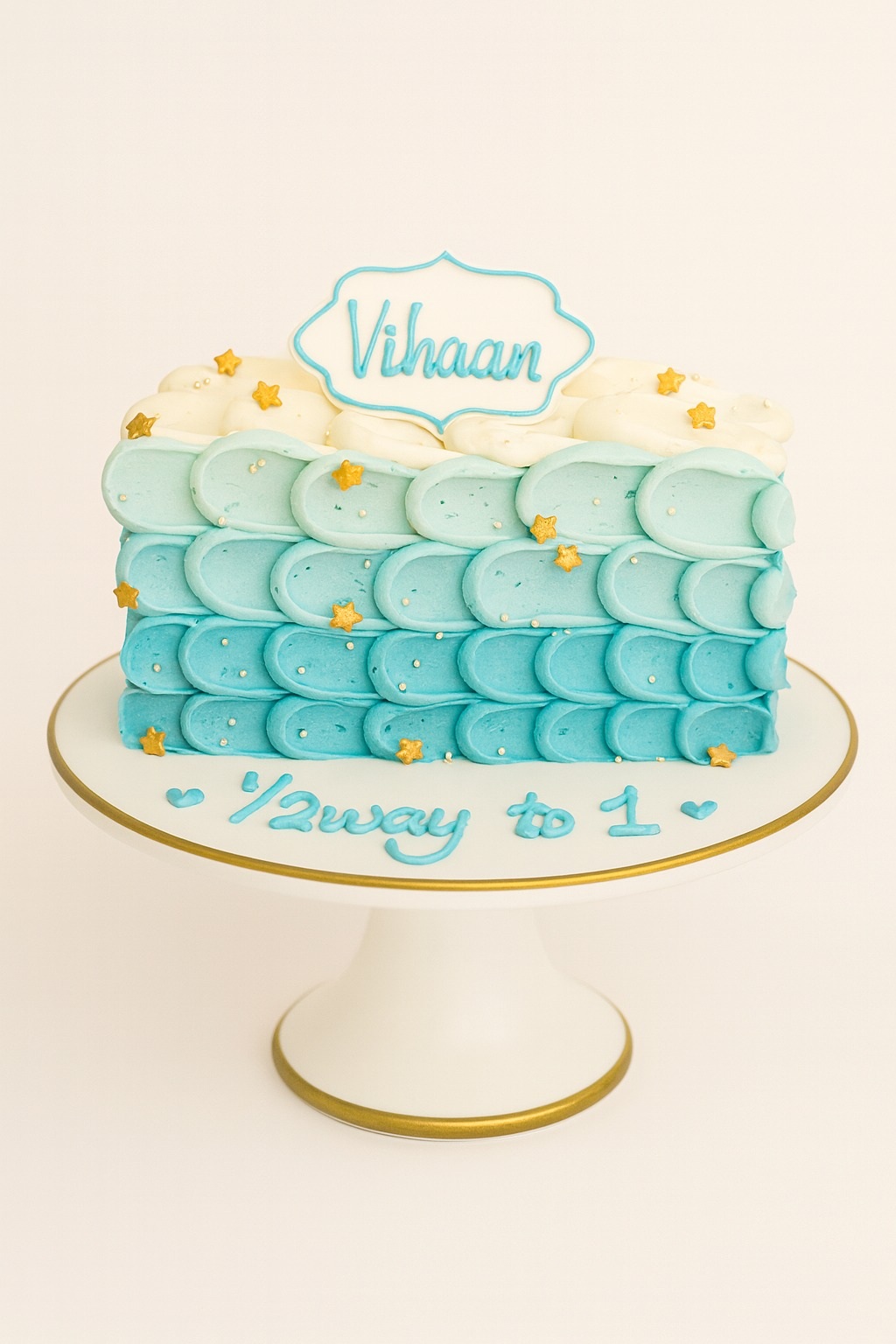 Ocean Waves Ombre Cake