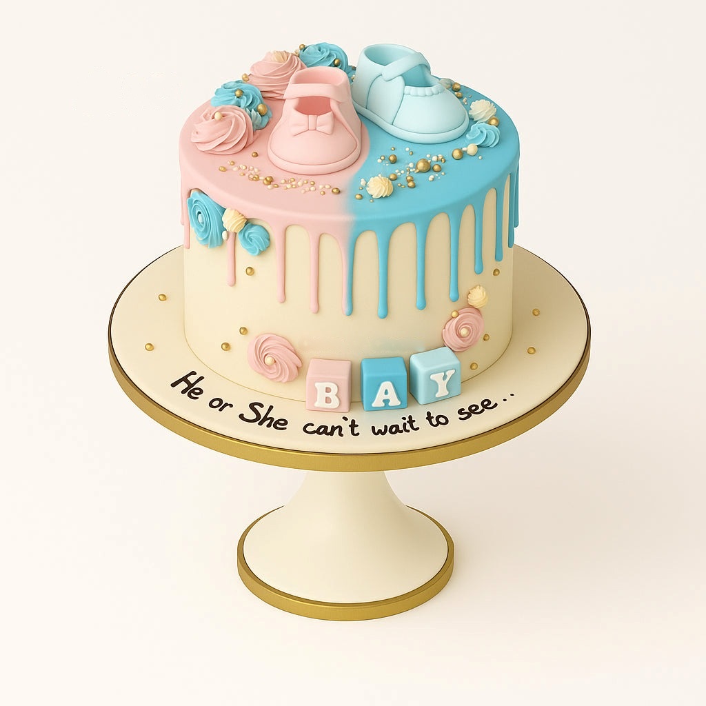 Baby Booties Drip Cake
